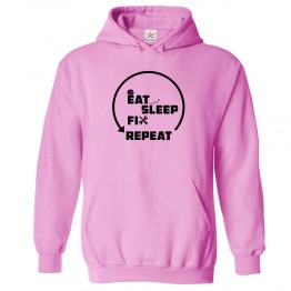 Eat Sleep Fix Repeat Kids and Adults Hoodie for Builder Cartoon Lovers